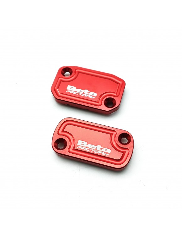 Pair of Brake/Clutch Pump Covers, Red, Original, Beta Enduro RR 398-400-450-498