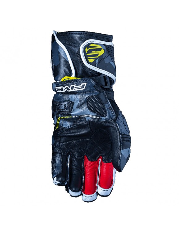 Gants de course de moto d'été pour hommes Five RFX1 Camo Fluo/Jaune 81254 - 2