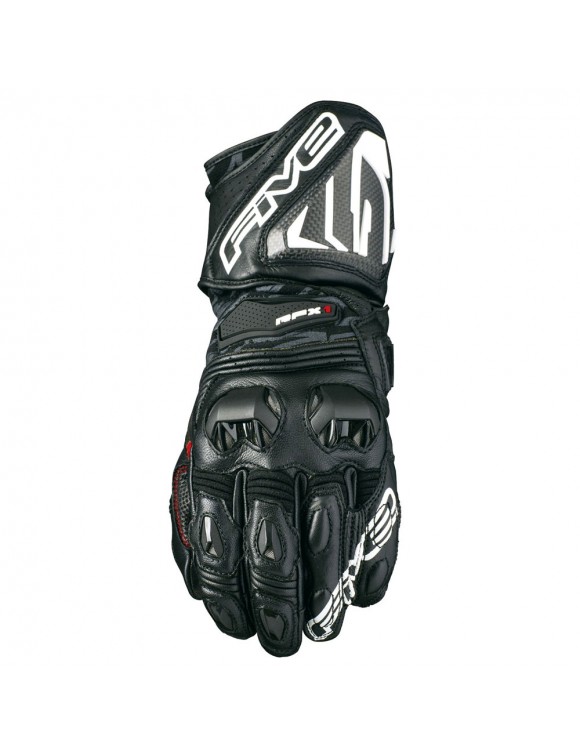 Five RFX1 Black 81006 Motorcycle Racing Gloves for Men