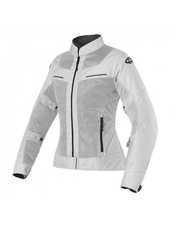 Clover Airtek WP Lady Grey 1703-N/GR Veste de moto d'été courte pour femme - 1