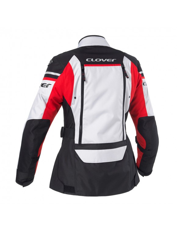 Clover Outland-2 WP Lady Grau/Rot/Schwarz 1715-GR/R Sommer-Damen-Motorradjacke - 2