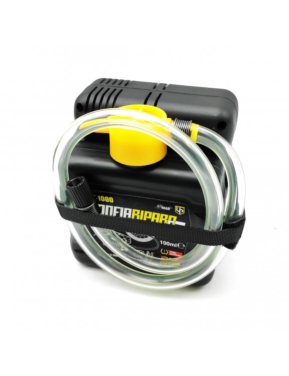 Motorcycle Tire Repair Kit with 12V Compressor, 100ml Sealant - Inflate and Repair GT 1000