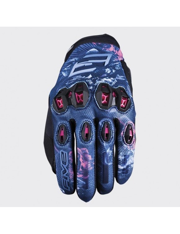 Five Stunt Evo 2 Lady Flowers Pink 81307 Gants de moto d'été pour femme - 1