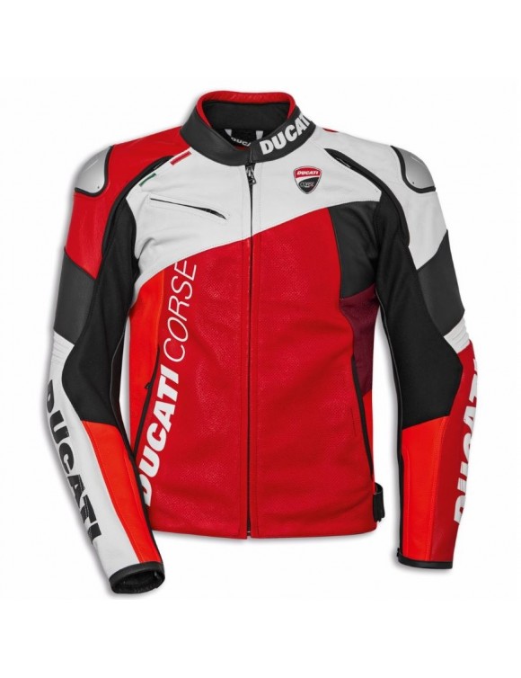 Men's Motorcycle Jacket in Perforated Ducati Corse C6 Original Leather 9810745