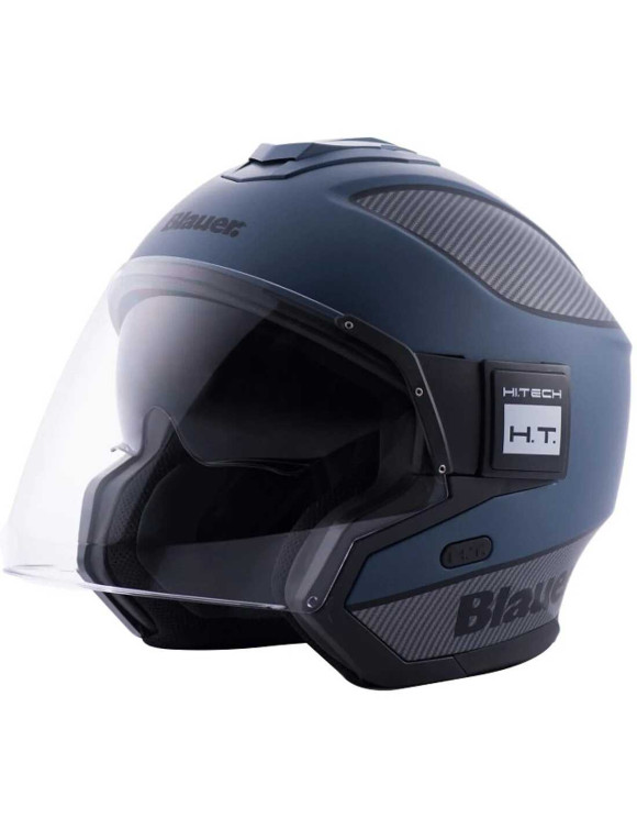 Blauer Jet Motorcycle Helmet SOLO BRT Blue H109 Matt