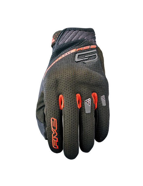 Gants de moto d'été pour hommes Five RS3 Evo Airflow noir/rouge 81278 - 1