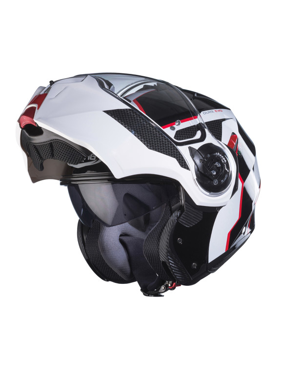 Casque de moto modulaire Caberg Duke Evo Move Noir/Blanc/Rouge brillant C0KB60M3 - 2