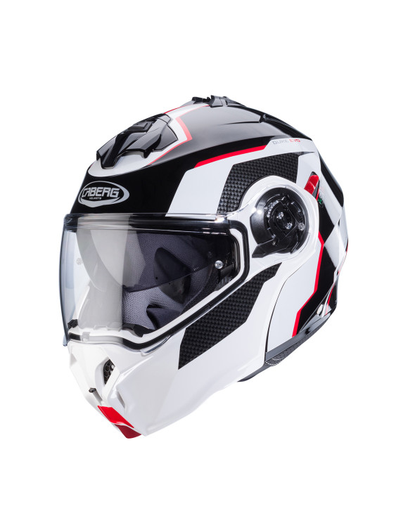 Casque de moto modulaire Caberg Duke Evo Move Noir/Blanc/Rouge brillant C0KB60M3 - 1