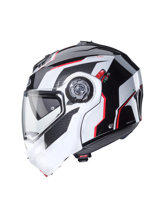 Casque de moto modulaire Caberg Duke Evo Move Noir/Blanc/Rouge brillant C0KB60M3 - 3