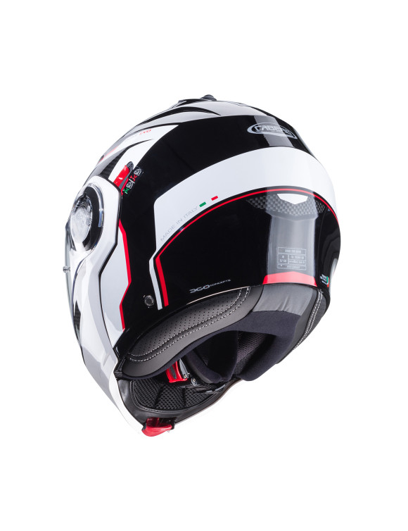 Casque de moto modulaire Caberg Duke Evo Move Noir/Blanc/Rouge brillant C0KB60M3 - 4