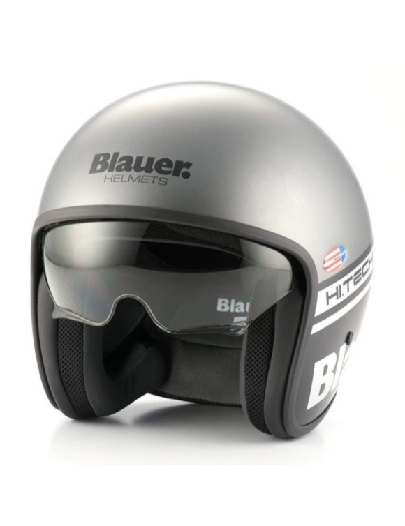 Casque de moto Jet Blauer Pilot 1.1 H69 gris mat/argent 12CBKHU01007-HS0001-H69 - 1