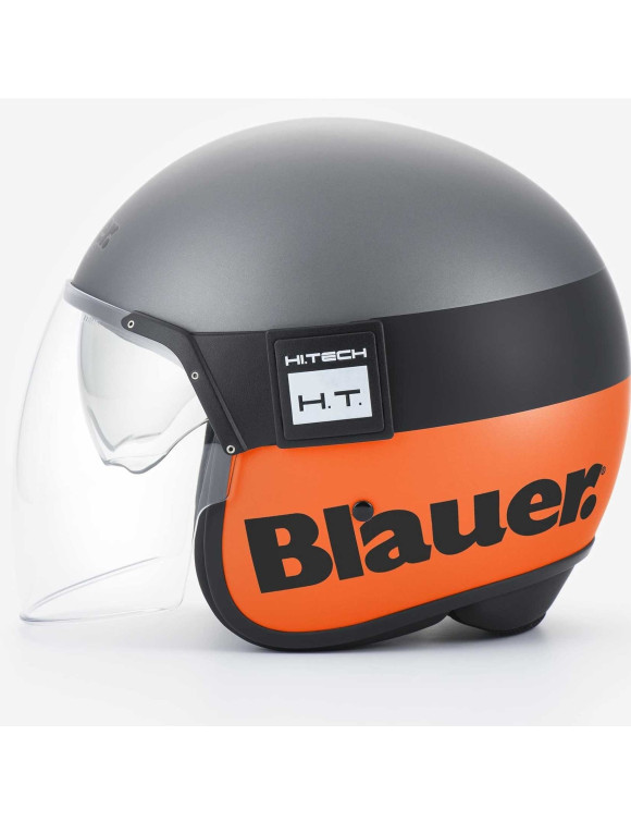 Casque moto Jet en fibre de verre Blauer Pod Gris/Orange Mat 12CBKHU01033-HS0020H101/H79 - 1
