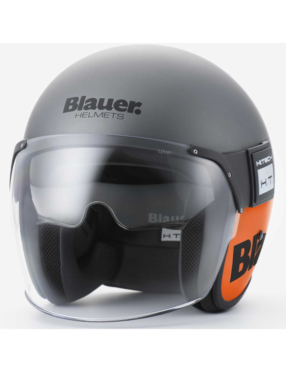 Casque moto Jet en fibre de verre Blauer Pod Gris/Orange Mat 12CBKHU01033-HS0020H101/H79 - 2