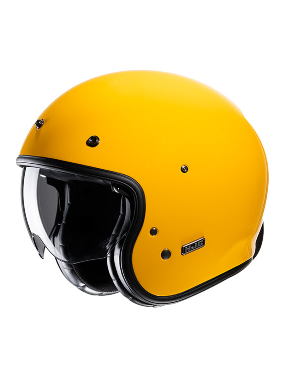 Casque jet de moto HJC V31 solide jaune foncé brillant 165521 - 1
