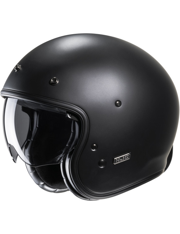 Casque Jet Moto Jet HJC V31 Solid Semi Plat Noir Mat 165570 - 1