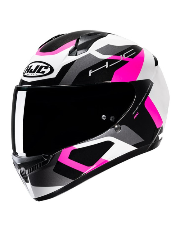 Casco de Moto Integral HJC C10 Tins MC8 Negro/Gris/Rosa Brillante - 1 Casco de Moto Integral HJC C10 Tins MC8 Negro/Gris/Rosa Brillante - 1
