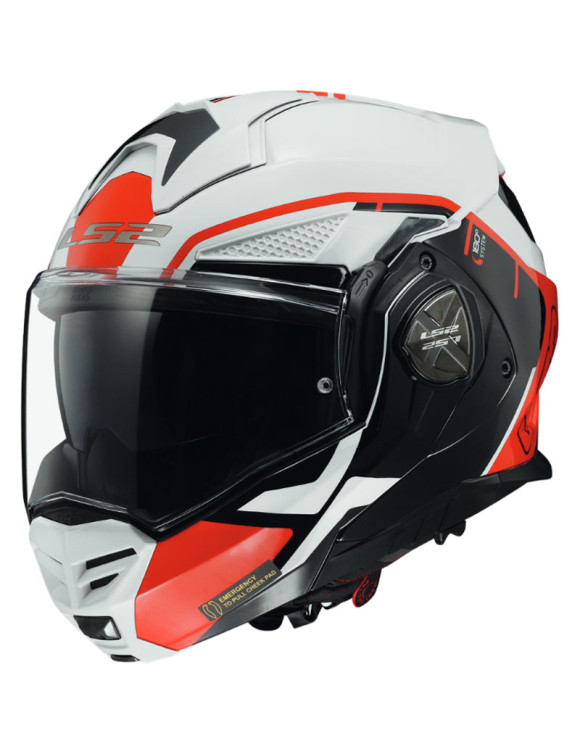 Casco modular de moto LS2 FF901 Advant-X Metryk blanco rojo brillante 569012202 - 1 Casco modular de moto LS2 FF901 Advant-X Metryk blanco rojo brillante 569012202 - 1