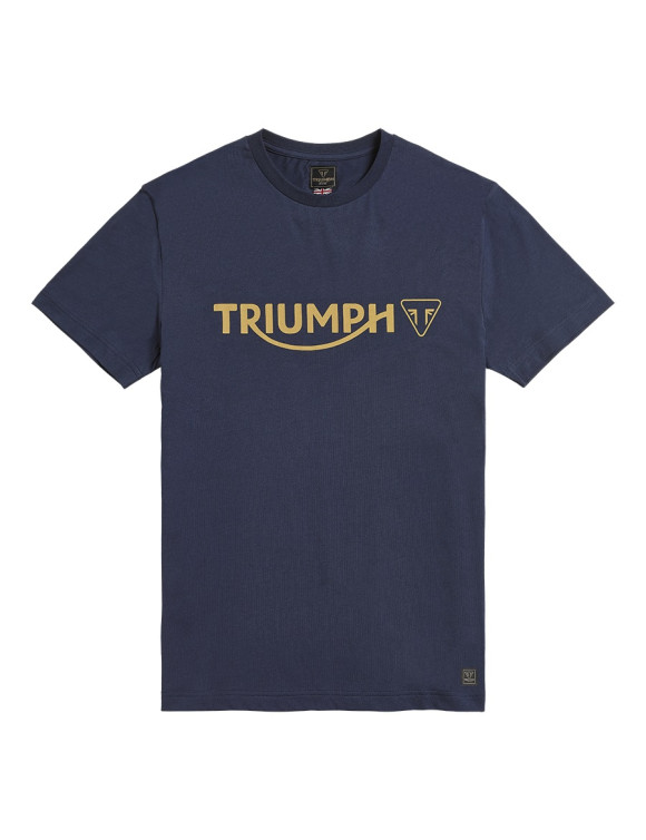 T-Shirt Motorrad Männer in Baumwoll-Triumph-Kartel Nero Iris