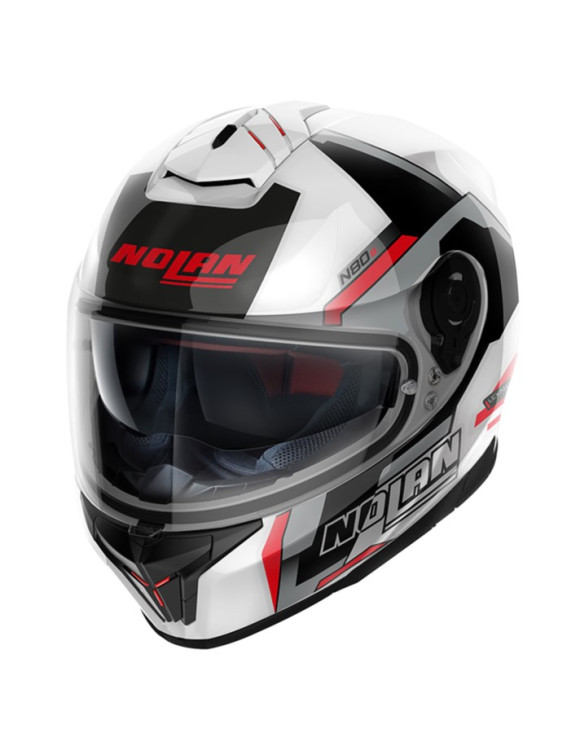 Nolan N80.8 Wanted 074 Black/Red/White Glossy Full-Face Motorcycle Helmet