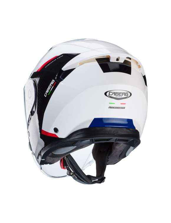 Casco de moto Jet Caberg Flyon II Boss blanco/rojo/azul brillante - 3