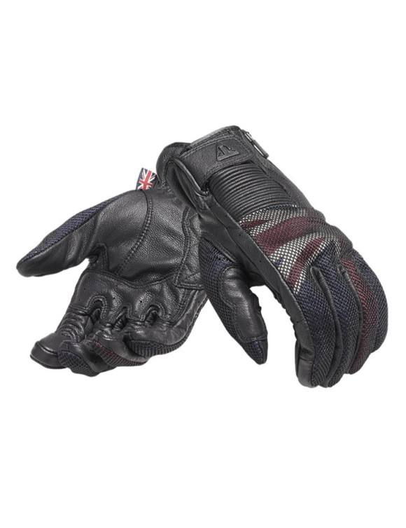 Original Triumph Flag Mesh Black Leather/Fabric Motorcycle Gloves MGVS20116