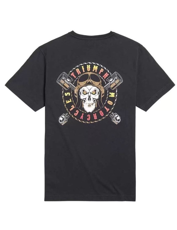 T-Shirt da Uomo in Cotone Triumph Piston Jack Black MTSS2332 - 2