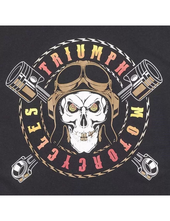 Herren-Baumwoll-T-Shirt Triumph Piston Jack Schwarz MTSS2332 - 3