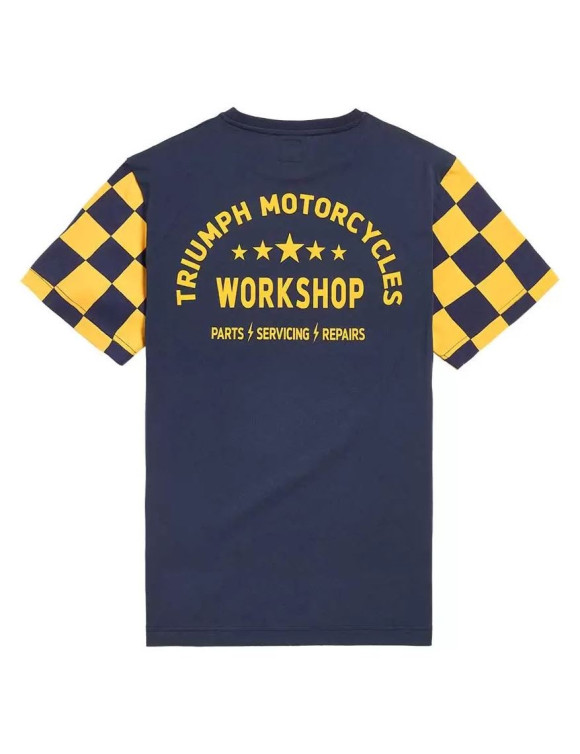 Camiseta de Algodón Hombre Triumph Preston Azul Marino/Amarillo MTSS2319 - 3