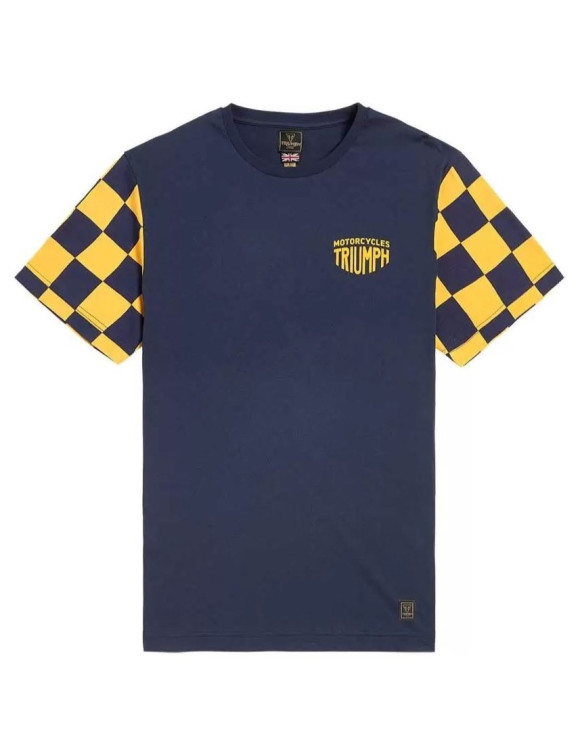 Camiseta de Algodón Hombre Triumph Preston Azul Marino/Amarillo MTSS2319 - 1