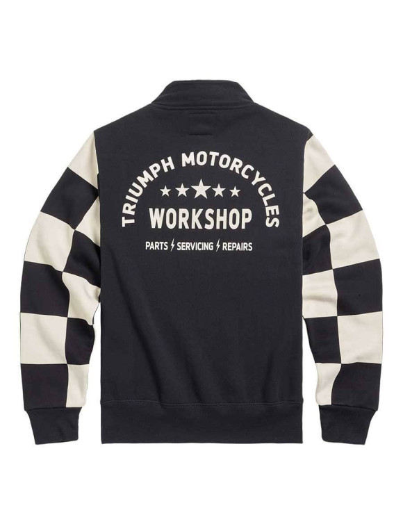 Felpa Uomo in Cotone Triumph Prewitt 1/4 Zip Black/Bone MSWS2330 - 2 Felpa Uomo in Cotone Triumph Prewitt 1/4 Zip Black/Bone MSWS2330 - 2