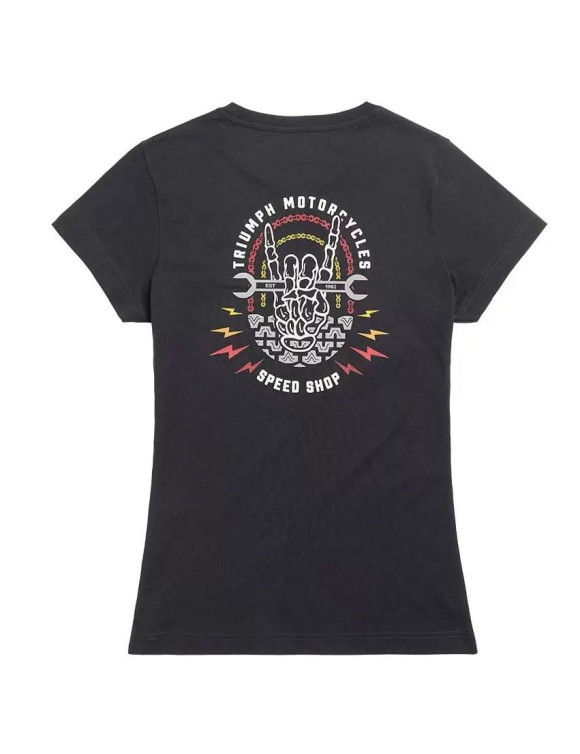 Camiseta de algodón para mujer Triumph Rad Jet Black/Multi MTSS2331 - 2