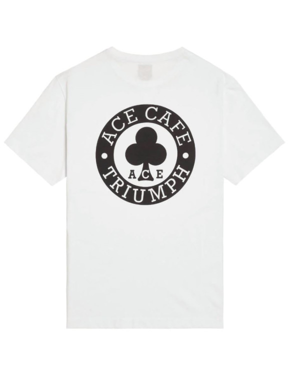 T-Shirt da Uomo In Cotone Triumph Ace Cafè White MTSS23802 - 2 T-Shirt da Uomo In Cotone Triumph Ace Cafè White MTSS23802 - 2