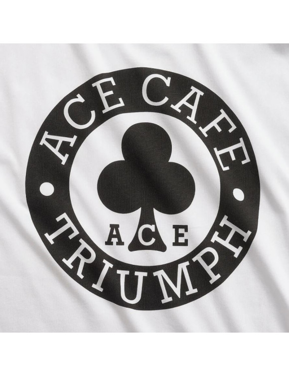 T-Shirt da Uomo In Cotone Triumph Ace Cafè White MTSS23802 - 4 T-Shirt da Uomo In Cotone Triumph Ace Cafè White MTSS23802 - 4