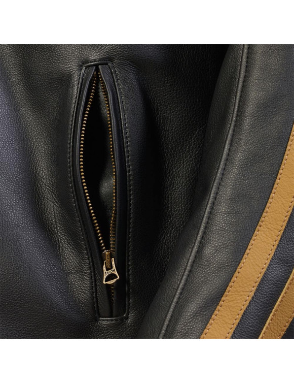 Giacca Moto da Uomo in Pelle Triumph Braddan Sport Black/Gold MLES2338 - 4
