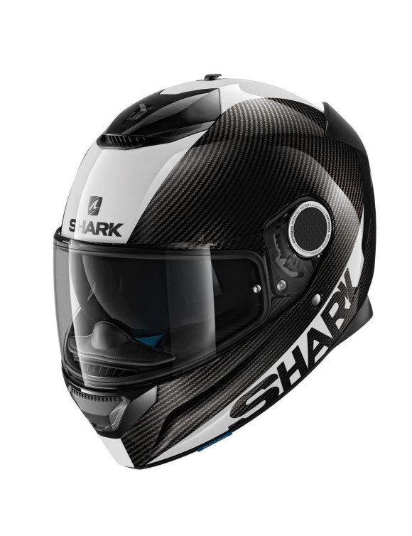 Shark Spartan 1.2 Carbon White Glossy Full Face Motorcycle Helmet HE5000EDWS