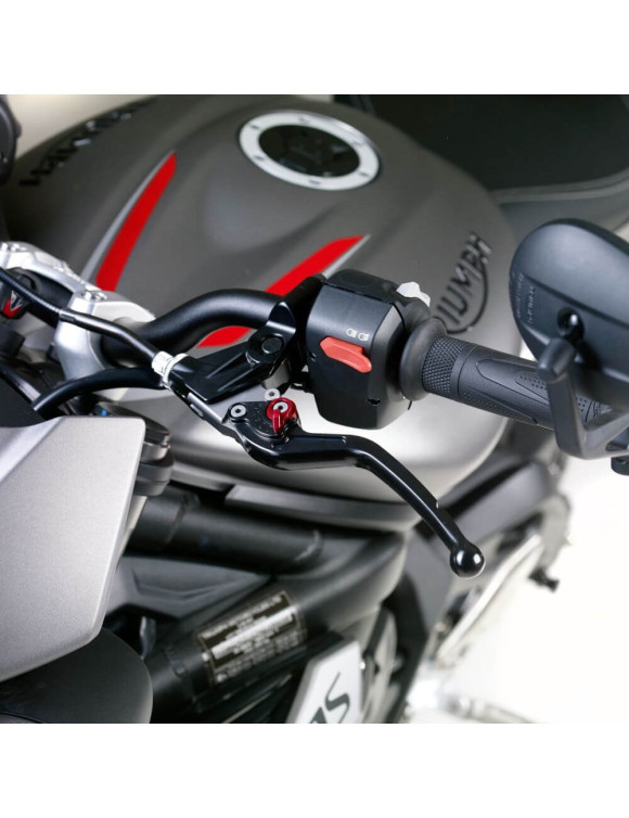 Set Leve Freno e Frizione, Regolabili, Originali A9628062, Triumph Street Triple S/R - 2 Set Leve Freno e Frizione, Regolabili, Originali A9628062, Triumph Street Triple S/R - 2