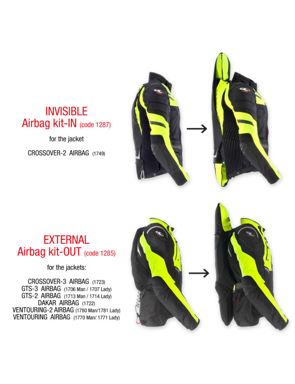 Protection d'airbag externe CE Clover Airbag Kit-Out Noir/Jaune 1285-N/G - 2