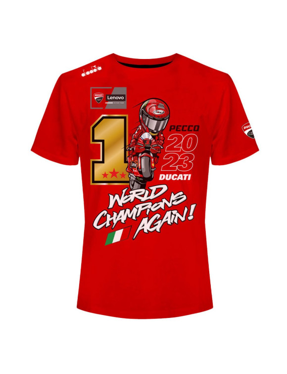 Original Ducati Men's T-Shirt Celebrating Pecco Bagnaia MotoGP 2023 98771230