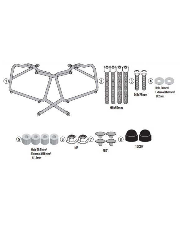Givi PL9058 Luggage Rack Kit for Monokey Side Cases, SUPER METEOR 650 - 1 Givi PL9058 Luggage Rack Kit for Monokey Side Cases, SUPER METEOR 650 - 1