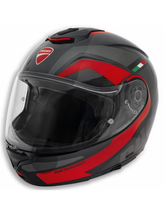 Casque de moto modulaire d'origine Ducati Horizon V3 noir/rouge brillant 98108807 - 1