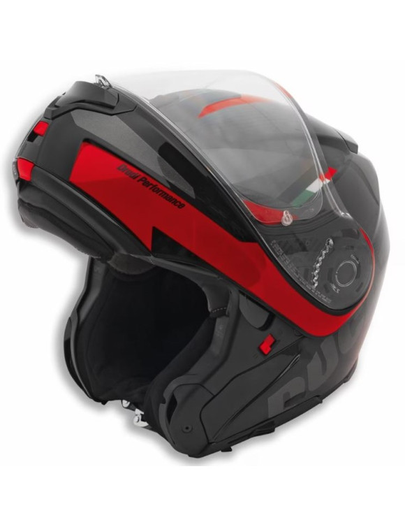Casco Moto Modulare Originale Ducati Horizon V3 Black/Red Lucido 98108807 - 3
