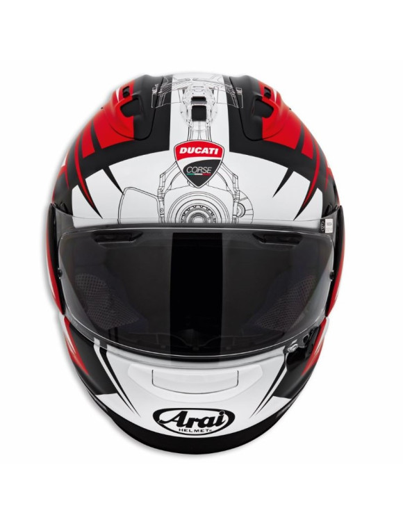 Casque de moto intégral Ducati Corse V7 d'origine blanc/rouge/noir brillant 98108535 - 2 Casque de moto intégral Ducati Corse V7 d'origine blanc/rouge/noir brillant 98108535 - 2