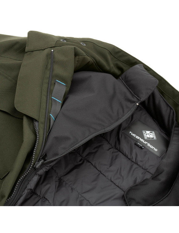 Veste de moto d'hiver pour hommes Tucano Urbano Orbis Airbone vert 8230MF428VAI - 8