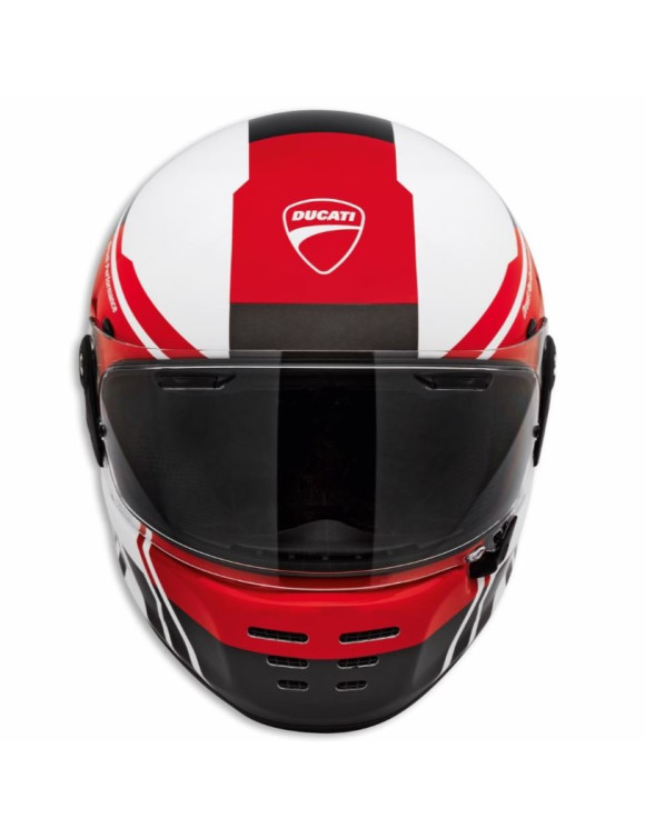 Casque de moto intégral Ducati Theme V2 blanc/rouge d'origine 98108531 - 2