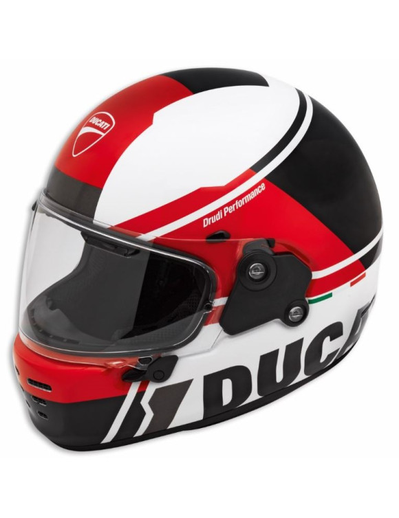 Casco de moto integral original Ducati Theme V2 blanco/rojo 98108531 - 1