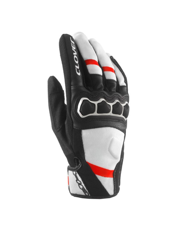 Clover Airtouch-2 White/Red 1112-B/R Men's Summer Motorcycle Gloves