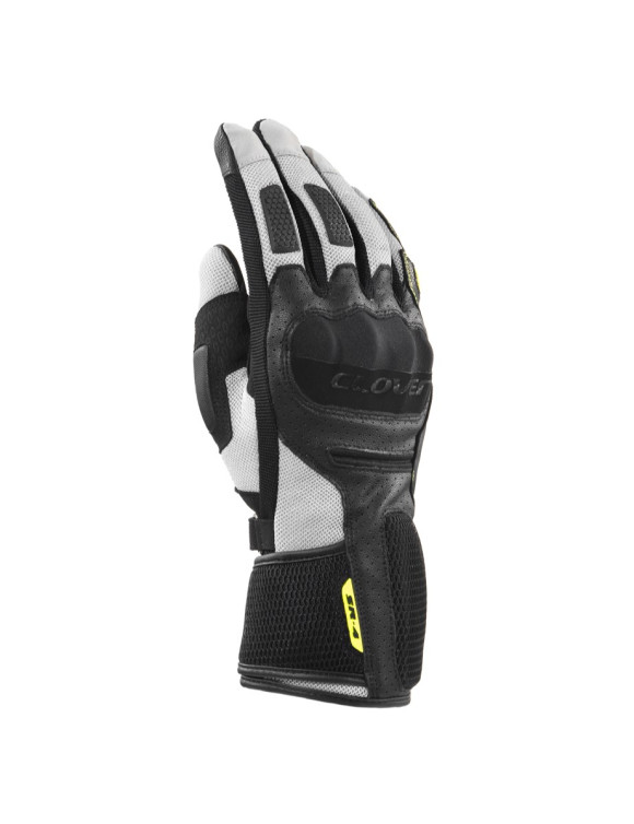 Clover SR-4 Lange Herren-Sommer-Motorradhandschuhe Schwarz/Grau 1122-N/GR - 1