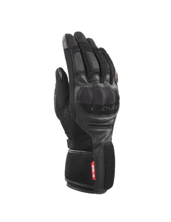 Clover SR-4 Long Men's Summer Motorcycle Gloves Black 1122-N/N