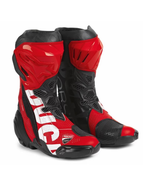 Botas de carreras unisex originales Ducati Corse V6 Air Negro/Rojo 9810854 - 1
