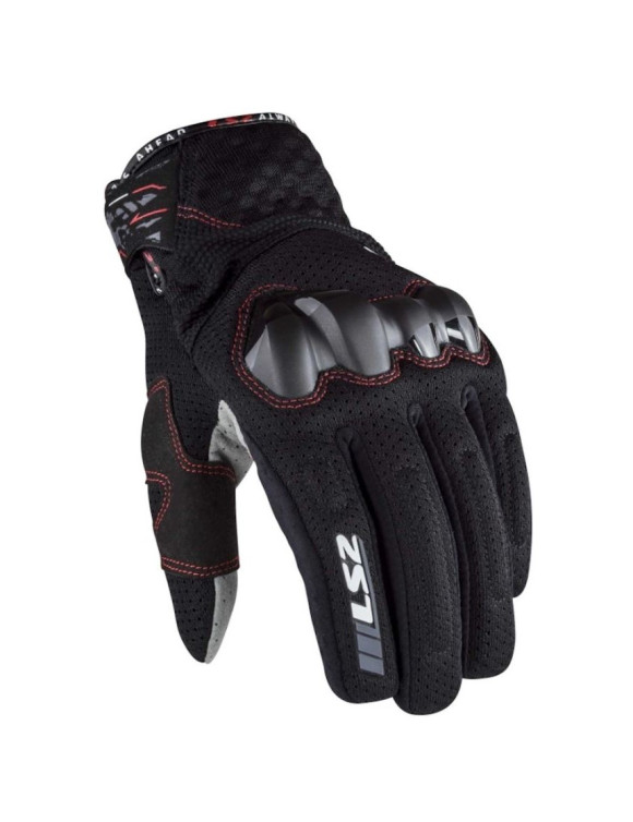 LS2 Chaki Man Black/Grey Men's Summer Motorcycle Gloves 70180S0112